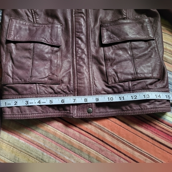 HINGE Leather Hooded Jacket. Ladies Size XS - Picture 16 of 16